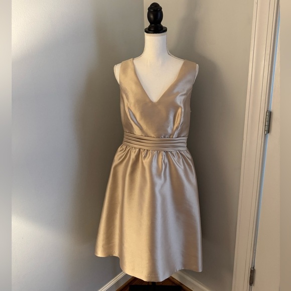 Backless Adrianna Papell, champagne, formal dress. Gorgeous. size 12 - Picture 1 of 16